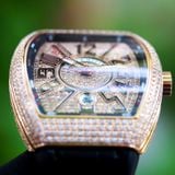 Franck Muller Vanguard V41 Rosegold 18k Steel Custom full Diamond Black Dial