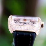 Franck Muller Vanguard V41 Rosegold 18k Steel Custom full Diamond white Dial