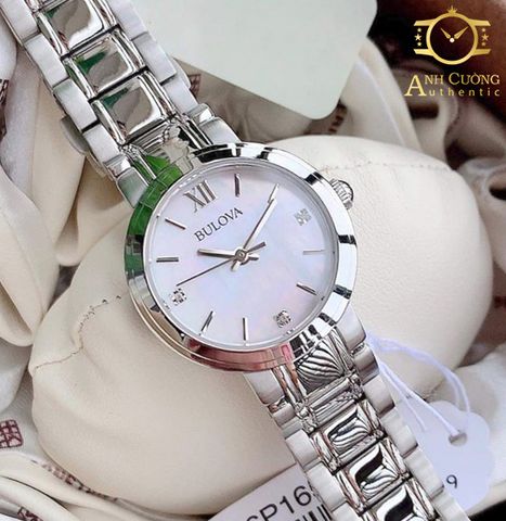 Đồng hồ Bulova Diamond Pink Mother of Pearl Dial Ladies watch 96P165