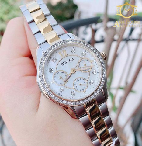 Đồng hồ Bulova Crystal Mother of Pearl Ladies Watch 98N114