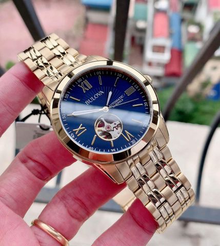 Đồng hồ Bulova Gold-tone Blue Dial 97A131