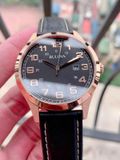 Đồng hồ Bulova Rose Gold-tone Case Black Leather Strap 97B164