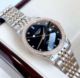 Longines Record Automatic Chronometer 18K Diamond Black Dial L2.320.5.59.7 (L23205597)