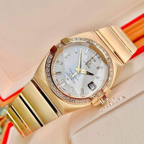 Đồng hồ Omega 11133500 Constellation Double Eagle Yellow Gold 18k set with Diamonds ladies