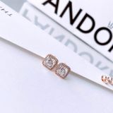 Khuyên tai Pandora Square Sparkle Halo Stud Earrings 280591CZ