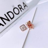 Khuyên tai Pandora Square Sparkle Halo Stud Earrings 280591CZ