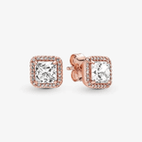Khuyên tai Pandora Square Sparkle Halo Stud Earrings 280591CZ