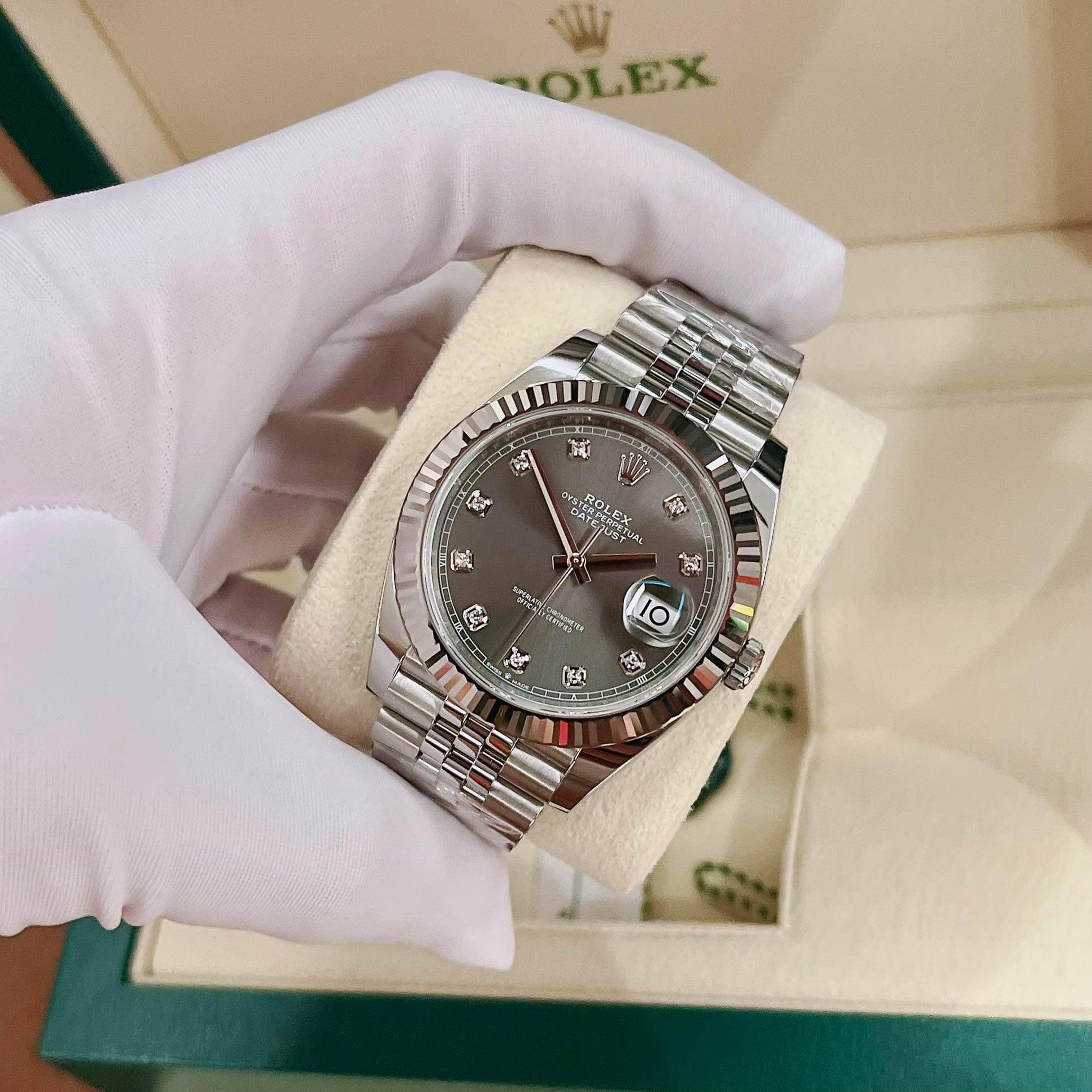 Đồng hồ Rolex 126334 Rhodium Diamond Size 41 - New 2024