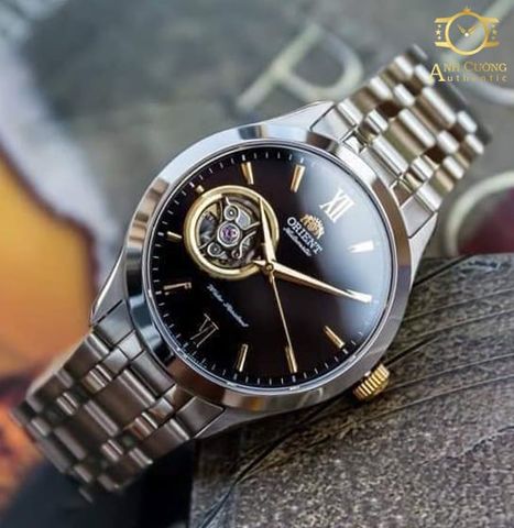 Đồng hồ Orient Golden Eye Open Heart Automatic Black Dial Men's Watch FAG03002B0