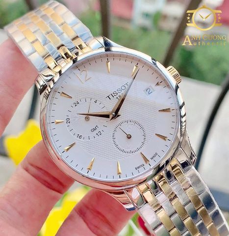 Đồng hồ Tissot Tradition Silver Dial Two-Tone T063.639.22.037.00 ( T0636392203700 )