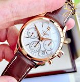 Đồng hồ Longines Heritage Chronogaph Silver Dial 18kt Rose Gold Brown Leather L2.750.8.76.2 ( L27508762 )