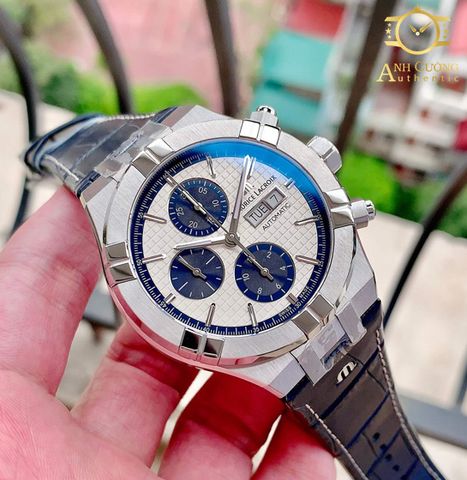 Đồng hồ Maurice Lacroix Aikon Chronograph Blue & White AI6038-SS001-131-1