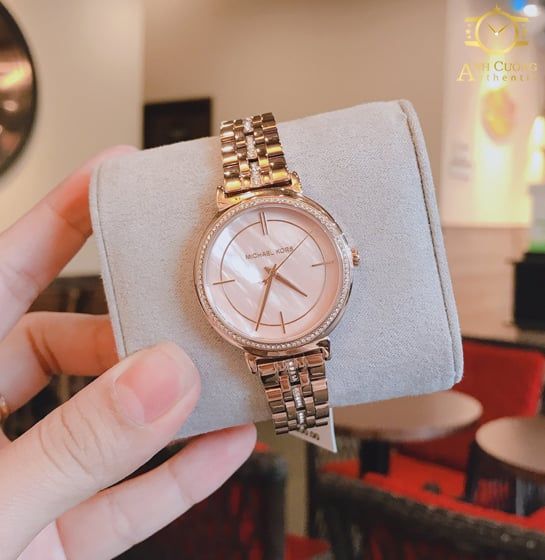 Đồng hồ Michael Kors MK3445 cho nữ vành hạt dây kim loại