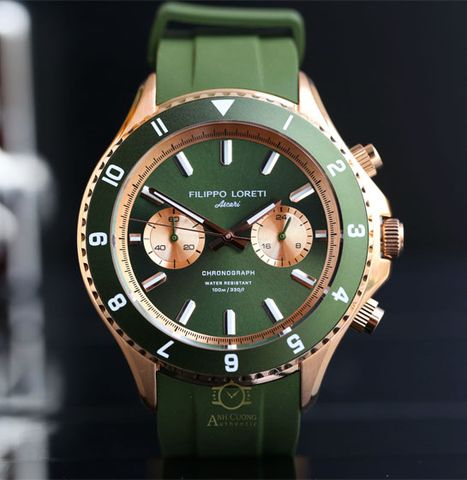 Đồng hồ Filipo Loreti Ascari Moss Rose Gold Rubber