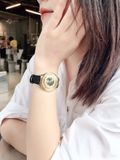 Đồng hồ Versace Women's Venus Red Topaz Gold IP Black Leather Watch VQV040015
