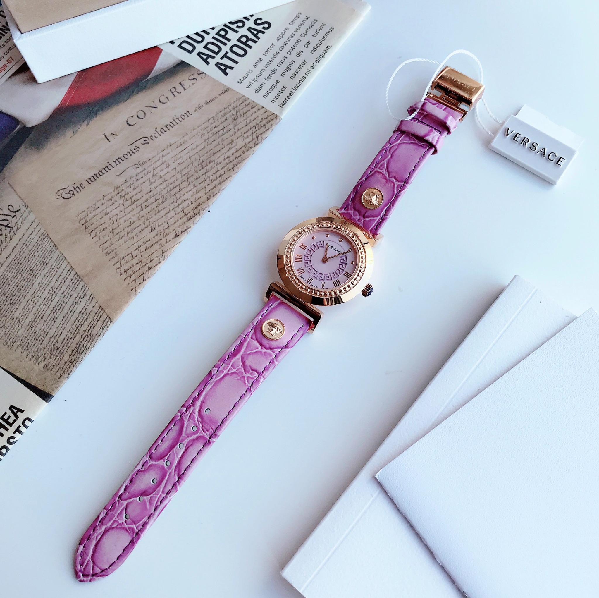 Purple Vanity Versace Watch Đồng hồ Versace Vanity Purple Dial Ladies Watch – ACAuthentic main image 2
