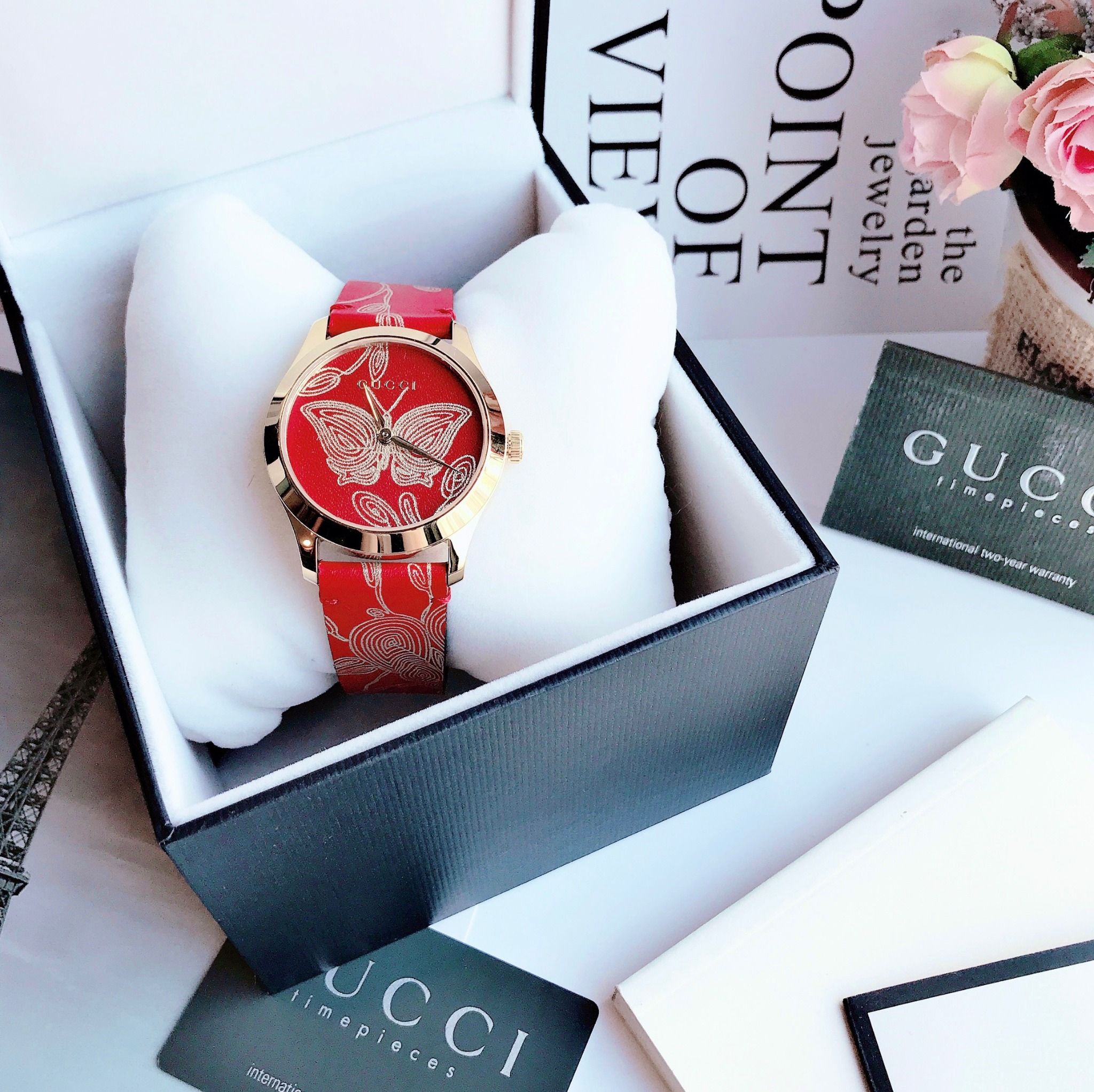 ng h Gucci YA1264054 G Timeless Butterfly Watch 38mm ACAuthentic