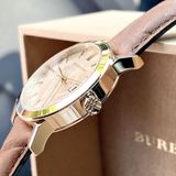 Đồng hồ Burberry BU9153 Leather Strap Gold-Tone Dial Ladies Watch