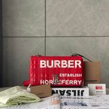 Túi xách Burberry small Lola logo print bag  - red