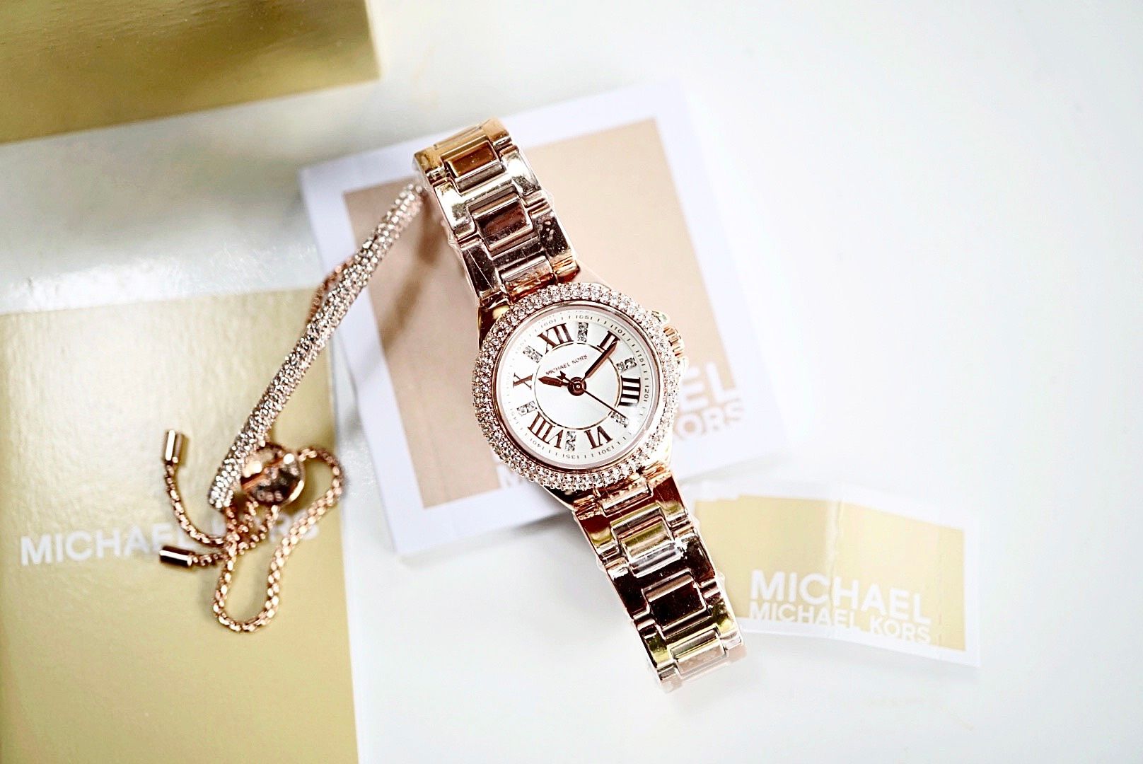 Michael Kors Petite Camille Watch  Rose GoldBlush in Pink  Lyst Canada