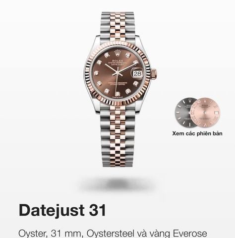 Đồng hồ Rolex Datejust 278271 Choco Diamond Size 31