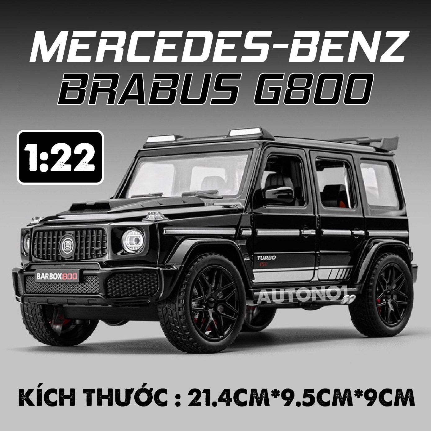  Mô hình xe Mercedes Benz Brabus G800 full open bầu trời sao 1:22 Alloy Model OT435 