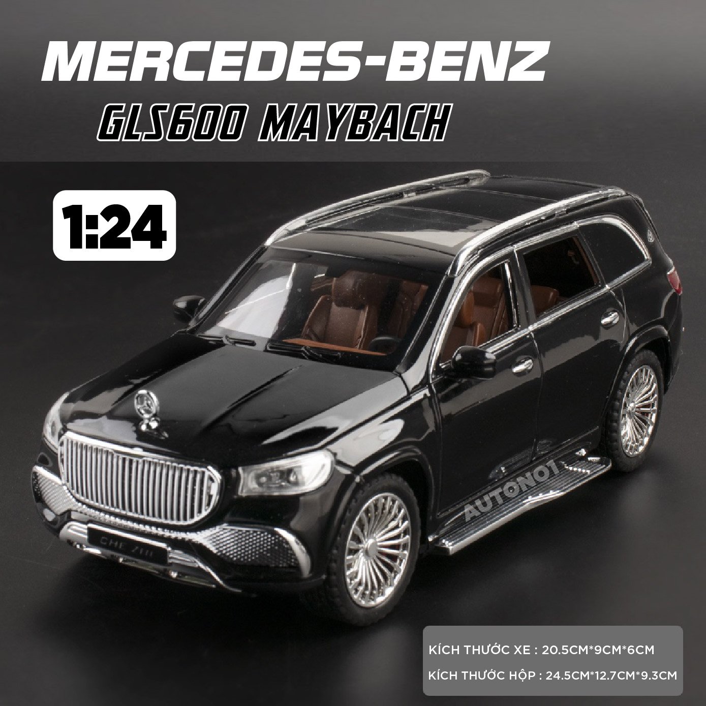  Mô hình xe Mercedes-Benz GLS600 MayBach full open có đèn có âm thanh bầu trời sao tỉ lệ 1:24 Chezhi OT437 