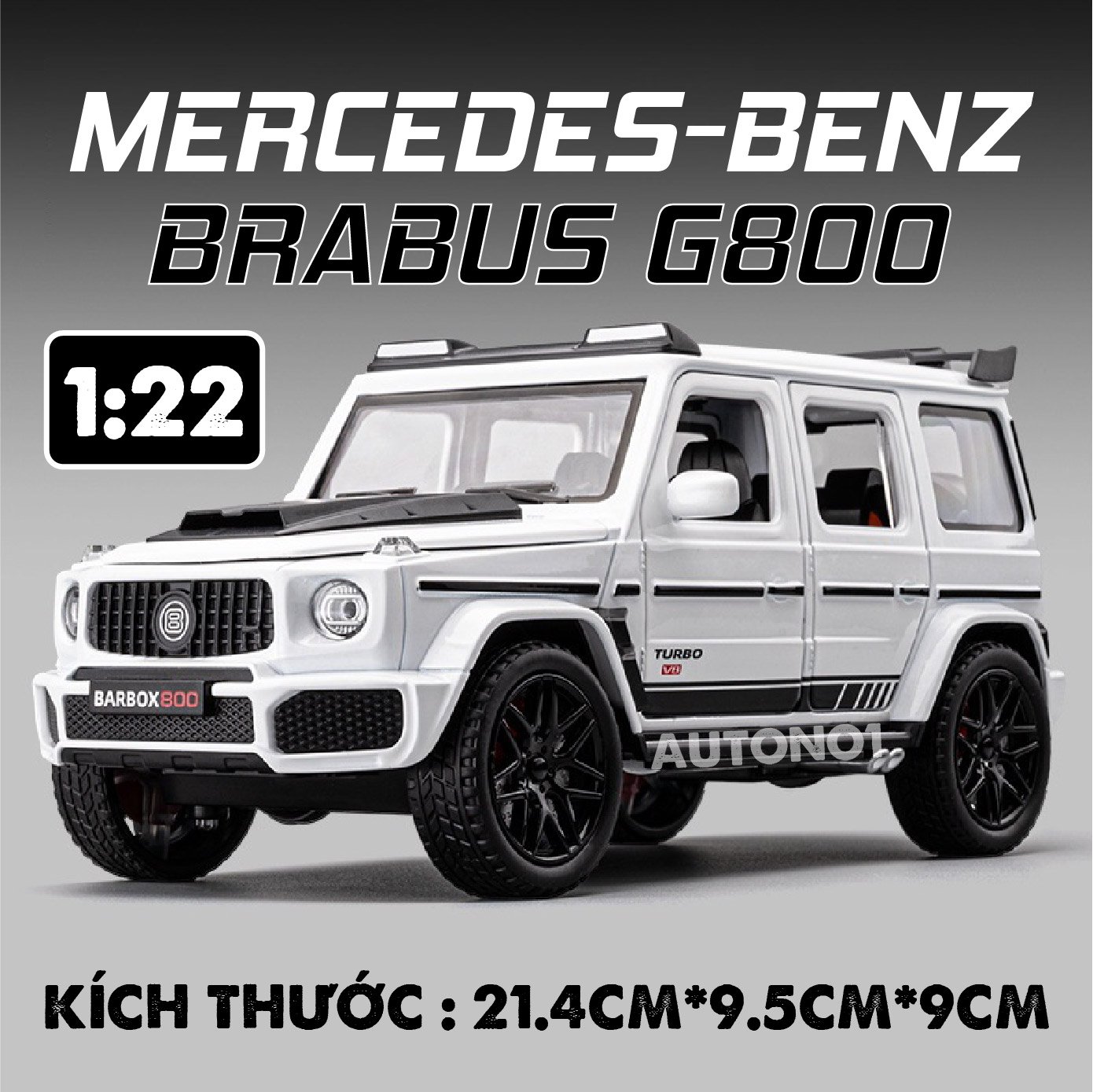  Mô hình xe Mercedes Benz Brabus G800 full open bầu trời sao 1:22 Alloy Model OT435 