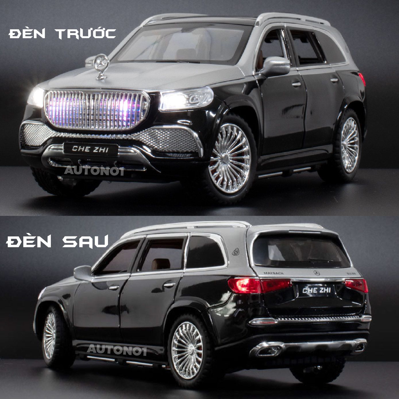  Mô hình xe Mercedes-Benz GLS600 MayBach full open có đèn có âm thanh bầu trời sao tỉ lệ 1:24 Chezhi OT437 