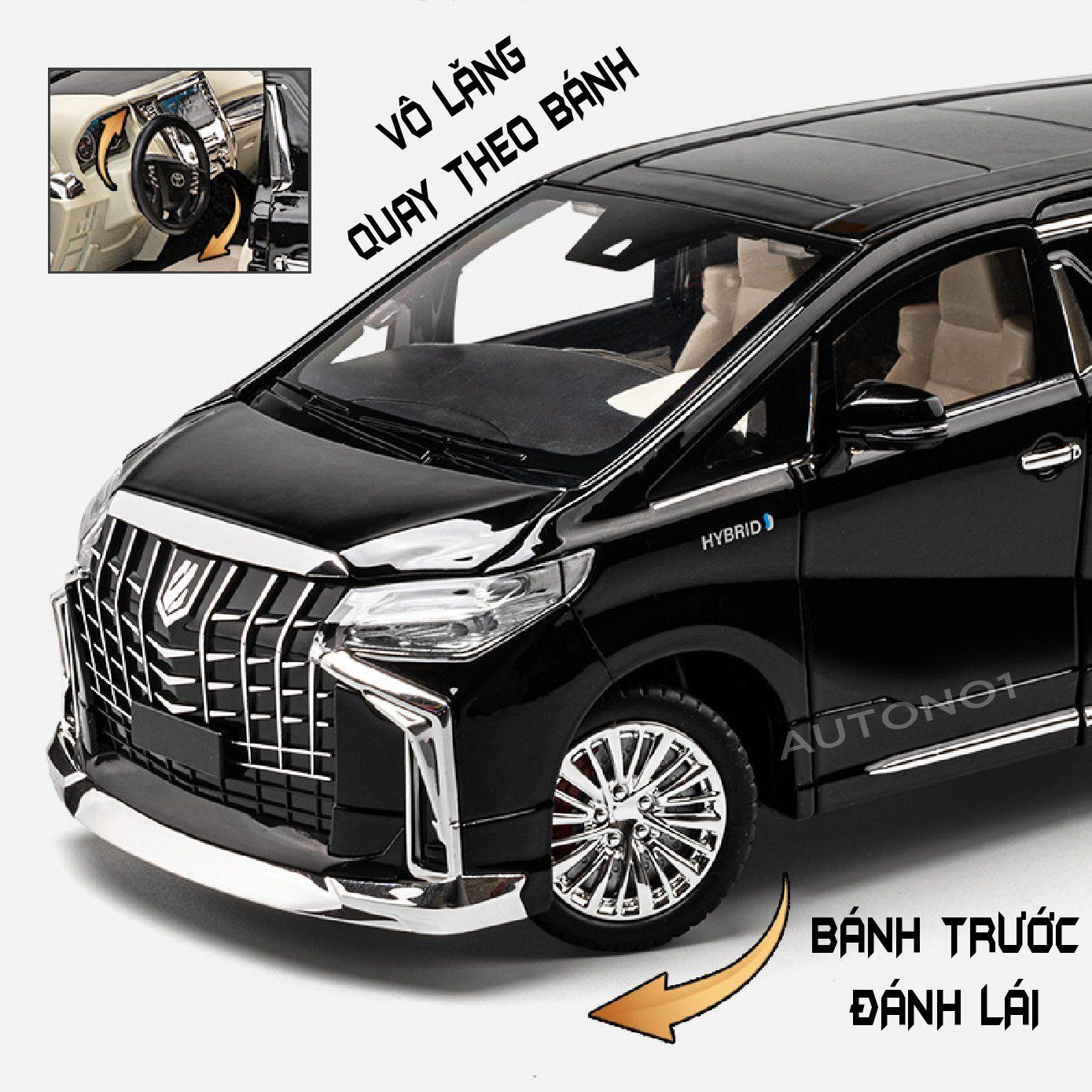  Mô hình xe Toyota Alphard full open âm thanh - đèn tỉ lệ 1:18 Chezhi OT375 