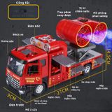  Mô hình xe cứu hỏa trục xoay phun khói tỉ lệ 1:24 Metal DieCast OT446 