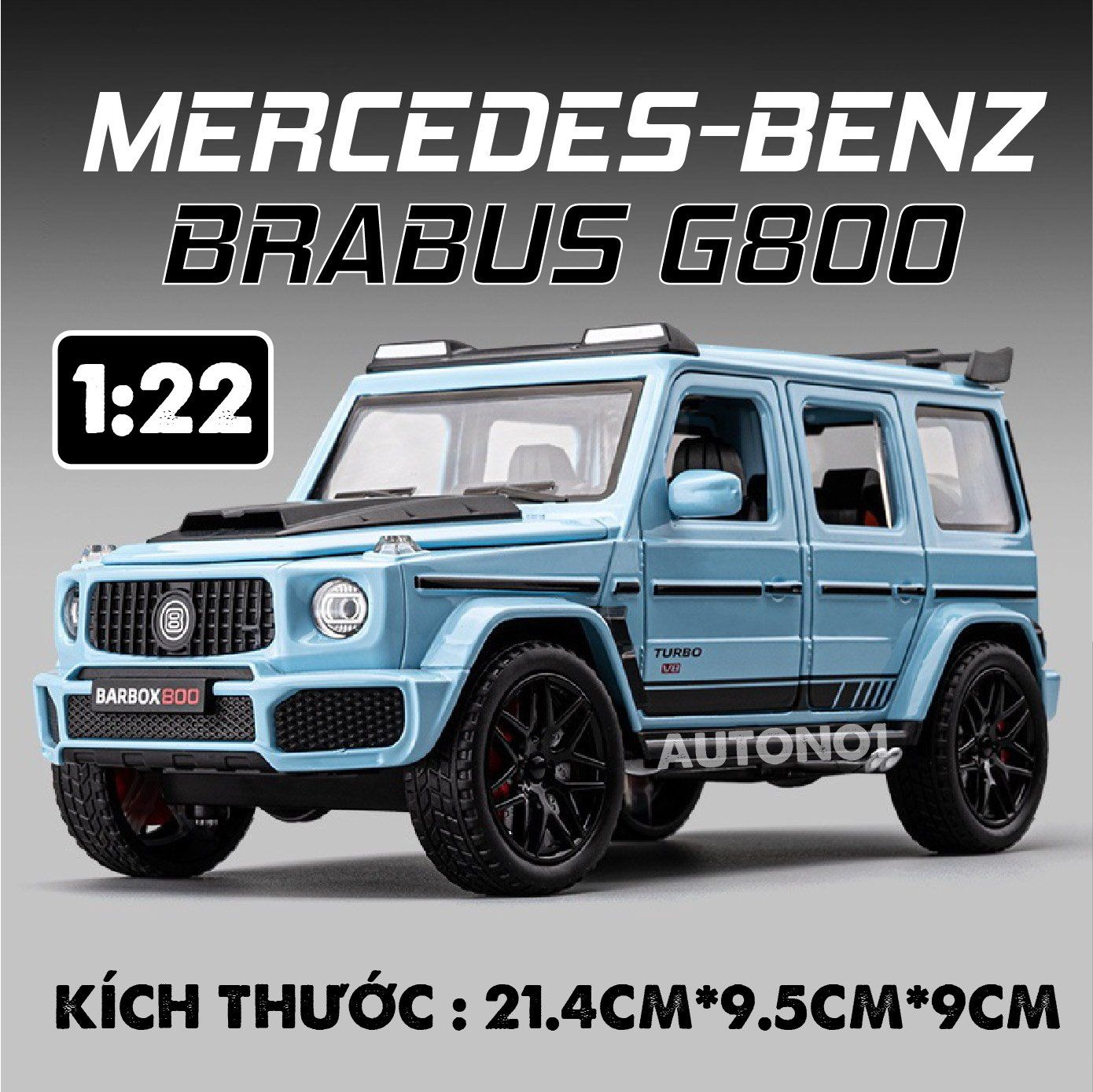  Mô hình xe Mercedes Benz Brabus G800 full open bầu trời sao 1:22 Alloy Model OT435 