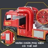  Mô hình xe cứu hỏa trục xoay phun khói tỉ lệ 1:24 Metal DieCast OT446 