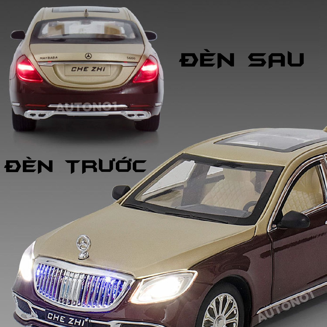  Mô hình xe Mercedes Maybach S600 full open tỉ lệ 1:24 Chezhi OT443 