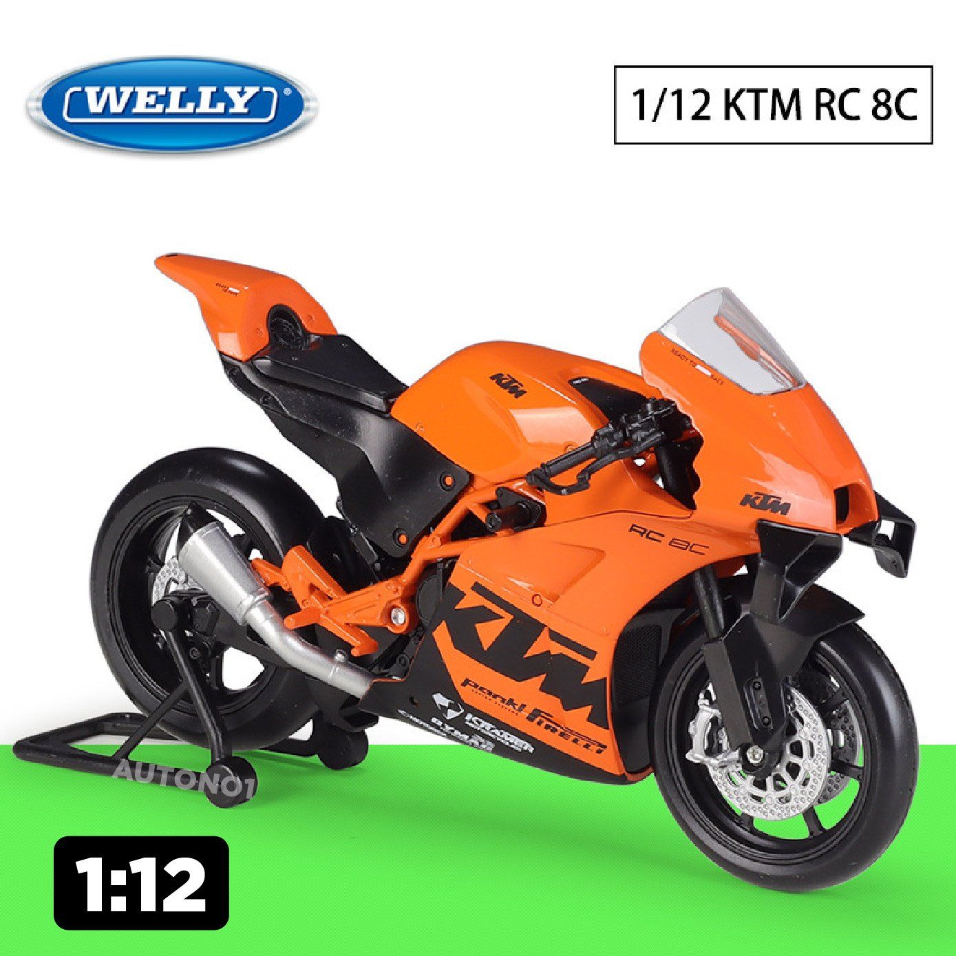  Mô hình xe KTM RC 8C tỉ lệ 1:12 Welly MT068 