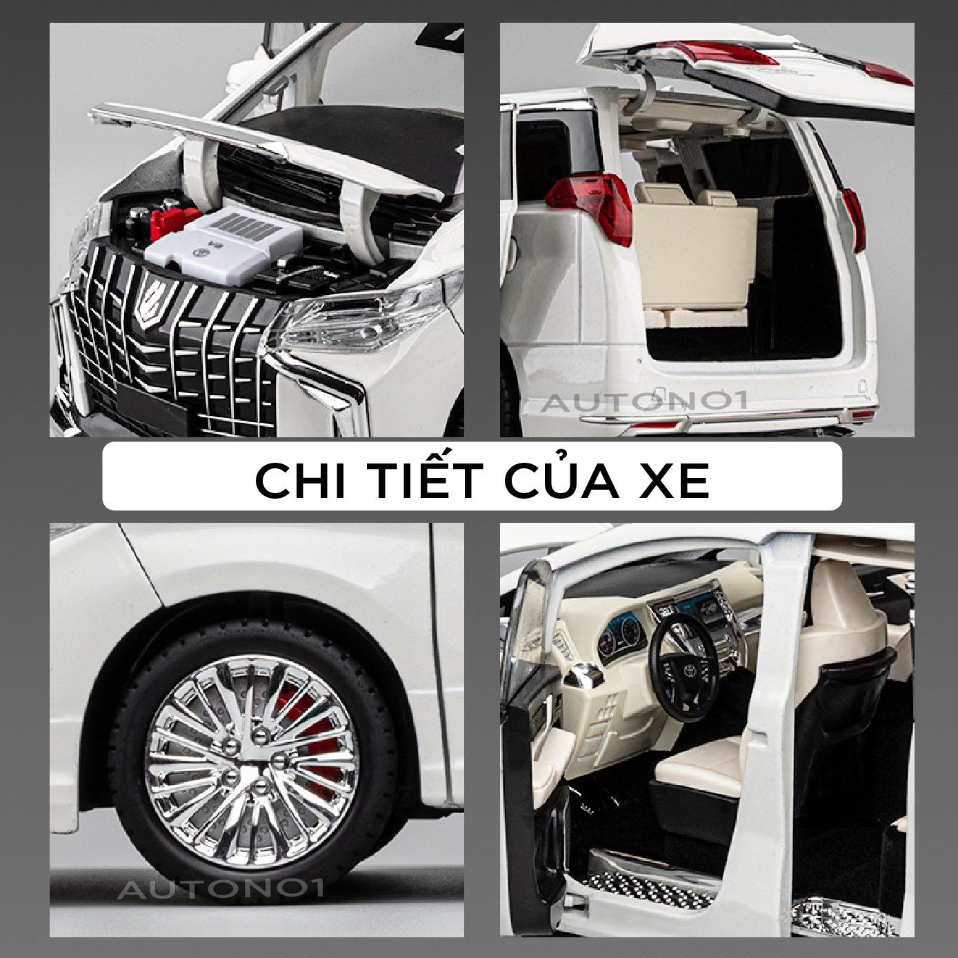  Mô hình xe Toyota Alphard full open âm thanh - đèn tỉ lệ 1:18 Chezhi OT375 