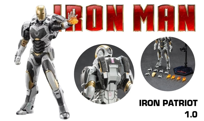  Mô hình nhân vật Marvel Iron man người sắt Mark 39 XXIV MK39 SHF Iron man 3 tỉ lệ 1:10 23CM ZD Toys FG262 