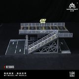  Hộp trưng bày mô phỏng A-Steel frame structure platform parking scene tỉ lệ 1:64 MoreArt MO923005 