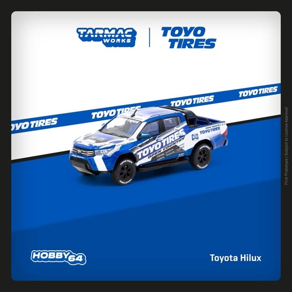  Mô hình xe bán tải Toyota Hilux, Toyo Tires (T64-041-TOYO) 1:64 Tarmac Works 
