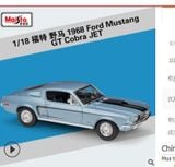  Mô hình xe Ford Mustang Gt Cobra Jet 1968 full open tỉ lệ 1:18 Maisto 31167 BL OT18017 