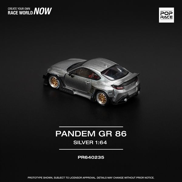  Mô hình xe Rocket Padem GR86 - silver (New tooling) tỉ lệ 1:64 Poprace PR640235 