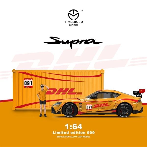 Mô hình xe Toyota Supra DHL Orange tỉ lệ 1:64 Time Micro TM647409 