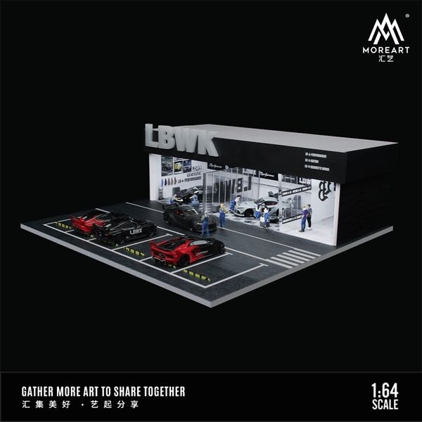  Hộp trưng bày mô phỏng LBWK Modified shop Lighting Scene Model tỉ lệ 1:64 More Art MO936101 