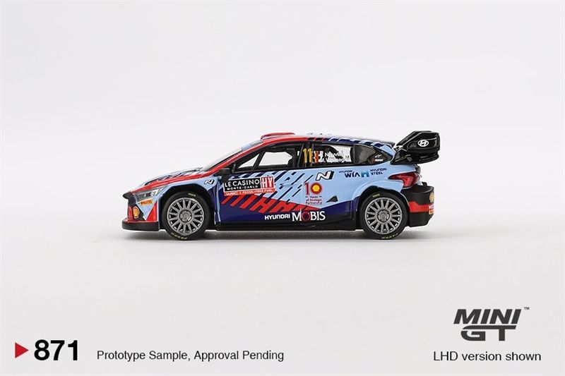  Mô hình xe Hyundai i20 N Rally1 Hybrid #11 2024 Rallye Monte-Carlo Winner card tỉ lệ 1:64 MiniGT MGT00871 