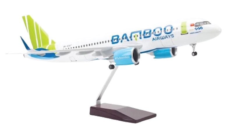 Mô Hình Máy Bay Bamboo Airways Airbus A321neo VNA588 1st A321neo PandaFox  Toys Vietnam  Máy Bay Mô Hình Tĩnh