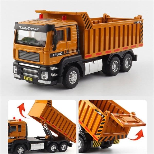  Mô hình xe tải ben chở than đá - chở cát có đèn - âm thanh tỉ lệ 1:50 Jiaye Model VB50023 OT283 