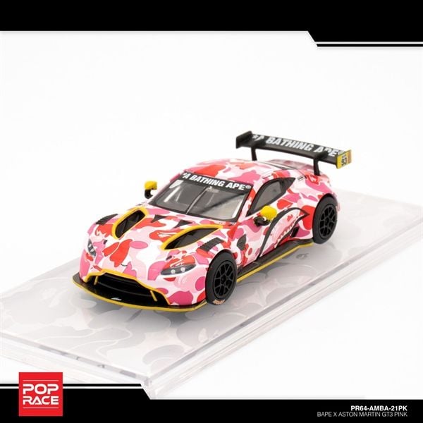  Mô hình xe Bape X Aston Martin GT3 tỉ lệ 1:64 Poprace PR64-AMBA-21 