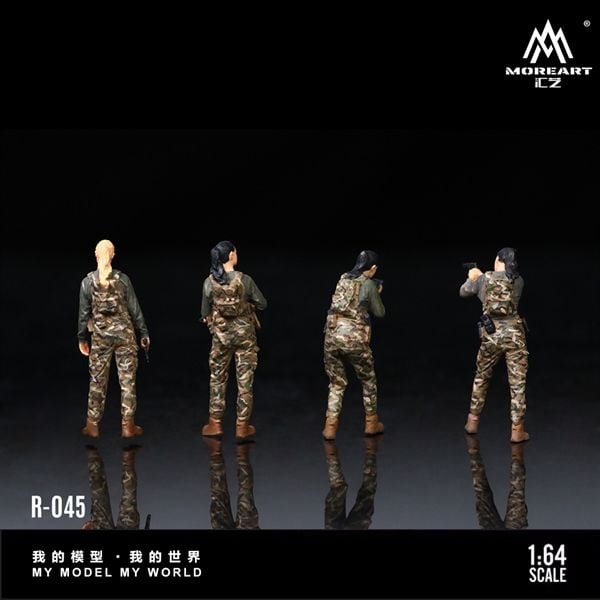  Mô hình nhân vật 4 figure Special Forces Women's Doll tỉ lệ 1:64 More Art MO223045 