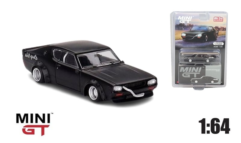  Mô hình xe Nissan Skyline Kenmeri Liberty Walk Black bản card tỉ lệ 1:64 MiniGT x Mijio 