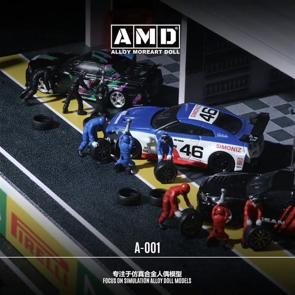  Mô hình set 3 nhân vật Automotive Repairman Doll Set Simulation tỉ lệ 1:64 ALLOY MOREART DOLL AMD258001 